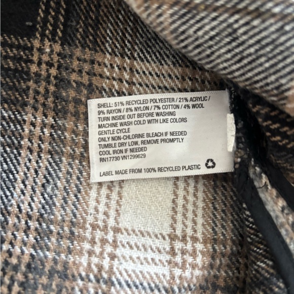 Target Wild Fable Black and Tan Button Shacket size Large - Picture 6 of 6